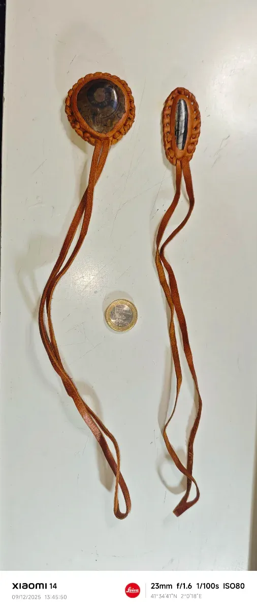 2 Colgantes Amuletos Nativos con Fósiles