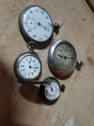 Lote 4 relojes de bolsillo antiguos