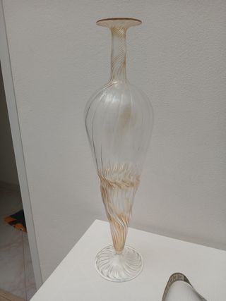 Vaso vintage vetro soffiato oro trasparente