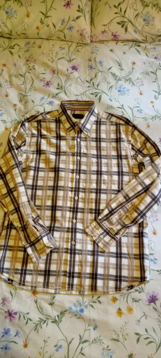 Camisa Pedro del Hierro cuadros beige y marrón