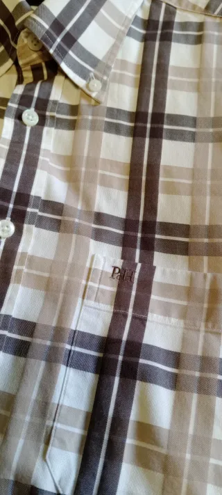 Camisa Pedro del Hierro cuadros beige y marrón