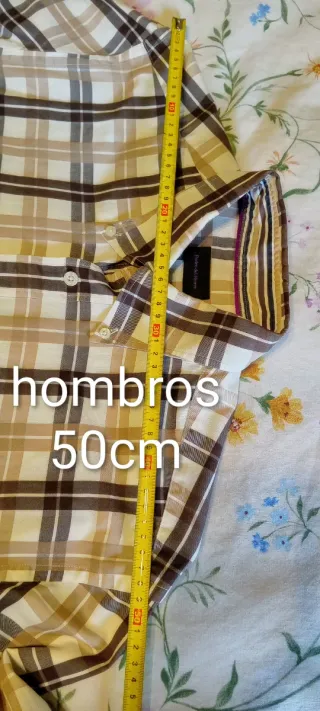 Camisa Pedro del Hierro cuadros beige y marrón