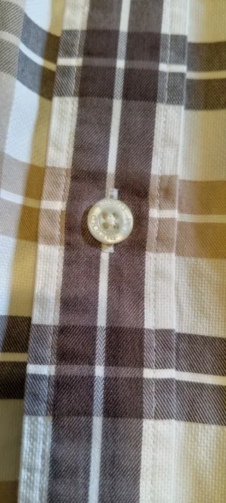 Camisa Pedro del Hierro cuadros beige y marrón