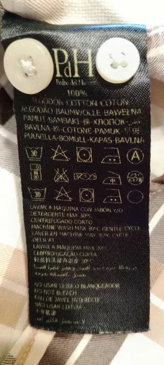 Camisa Pedro del Hierro cuadros beige y marrón