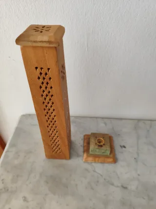 Porta incienso madera con Palo Santo incluido