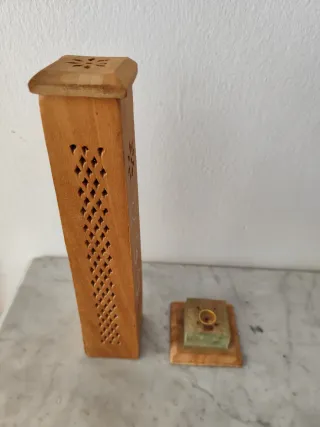 Porta incienso madera con Palo Santo incluido
