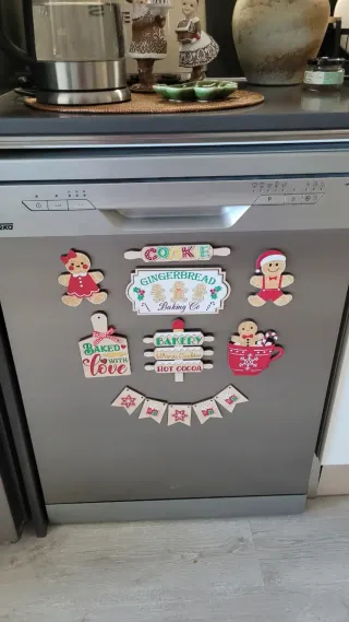 Lote 12 tablitas con Imanes navideñas  Decorativas