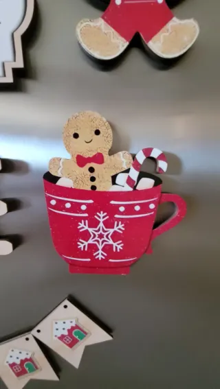 Lote 12 tablitas con Imanes navideñas  Decorativas