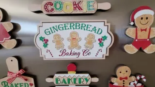 Lote 12 tablitas con Imanes navideñas  Decorativas