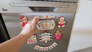 Lote 12 tablitas con Imanes navideñas  Decorativas