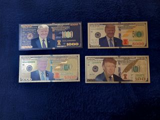 SERIE TRUMP U.S.A. 4 PZ LAMINA D'ORO COLORATA