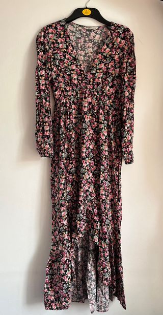 Vestido largo flores Stradivarius