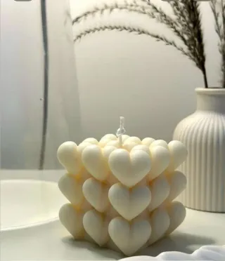 Candela a Forma di Cuore Bianca