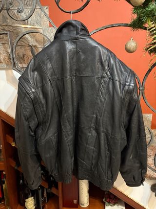 Giubbino Biker Vera Pelle Vintage Uomo Nero