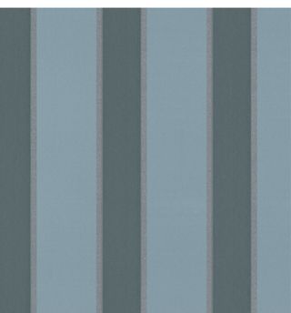Papel pintado rayas azul y gris