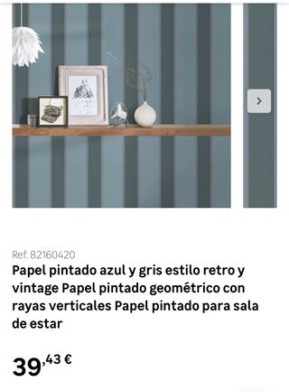 Papel pintado rayas azul y gris