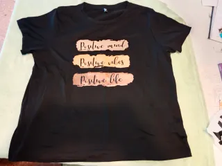 Camiseta Negra Talla XXXL Mujer