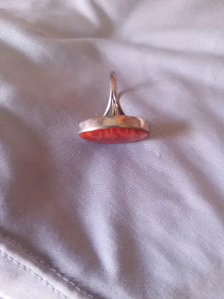 Anillo Plata Ley 925 con Piedra Roja