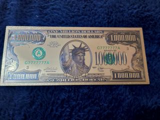 1000000 DI DOLLARI U.S.A. LAMINA D'ORO COLORATA