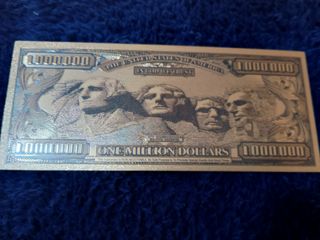 1000000 DI DOLLARI U.S.A. LAMINA D'ORO COLORATA
