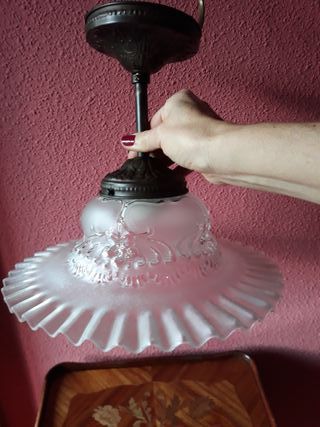 Lámpara techo cristal esmerilado