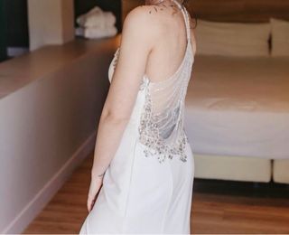 Vestido de Novia Sirena Espalda Pedrería
