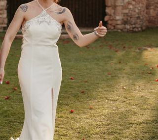 Vestido de Novia Sirena Espalda Pedrería