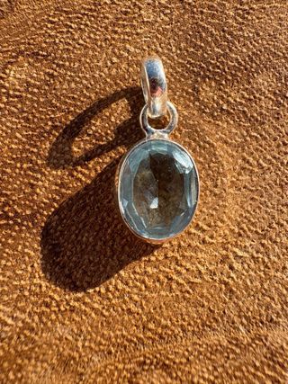 Colgante Plata Topacio Azul