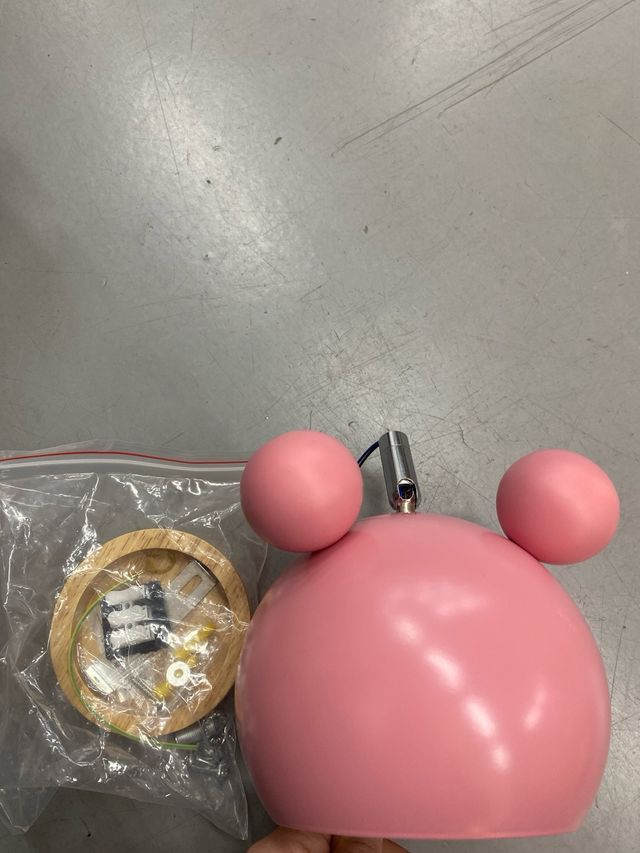 Lampada per Bambini in Legno Mickey Rosa