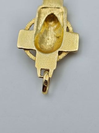 Colgante de Oro 18K, Cruz y Rostro Jesús, 9gr, 4cm