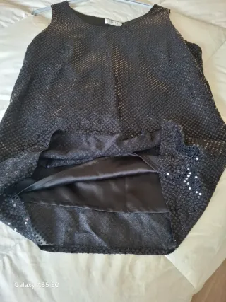 Top fiesta lentejuelas negro