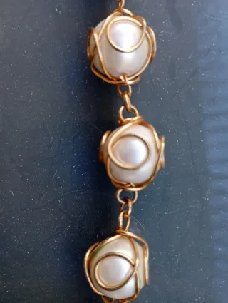 Collar Florence perlas doradas