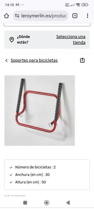 Soporte Bicicleta Plegable Rojo
