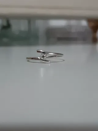 Anillo Oro Blanco 18kt Diamante