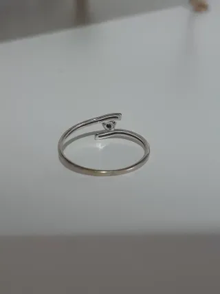 Anillo Oro Blanco 18kt Diamante