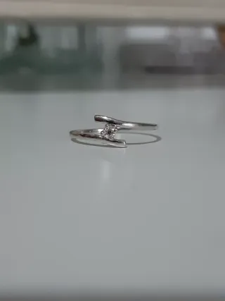 Anillo Oro Blanco 18kt Diamante