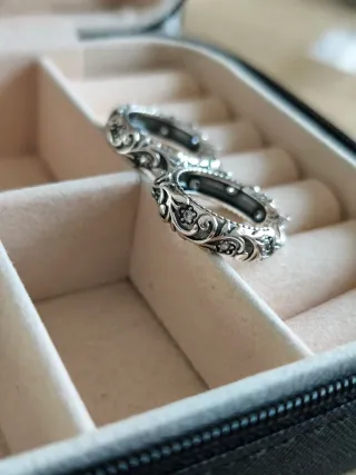 Pendientes Aro Plata Diseño Floral