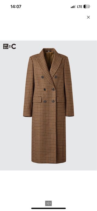 Abrigo largo cuadros UNIQLO mujer