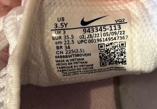 Nike Air Max 270 T.35.5 Blanco y Rosa