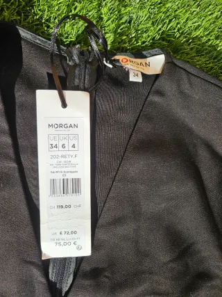 Vestido elástico cruzado negro Morgan Talla XS