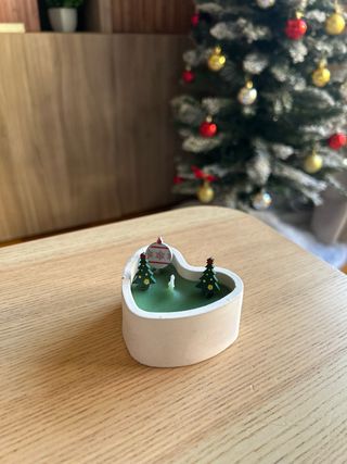 Mini candela a forma di cuore di Natale fatta a mano