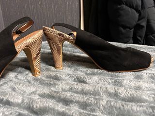 Zapatos de tacón mujer negros y multicolor