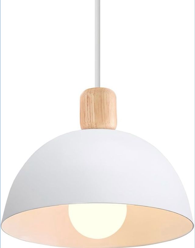 Lampada a sospensione LED moderna in legno e metallo 20CM