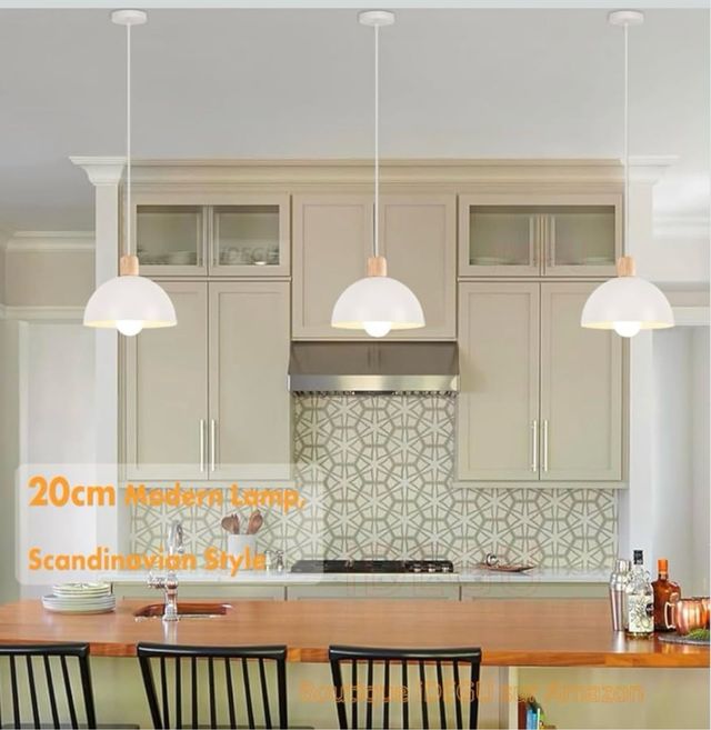 Lampada a sospensione LED moderna in legno e metallo 20CM