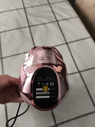 Altavoz Bulldog Francés Rosa y Plata