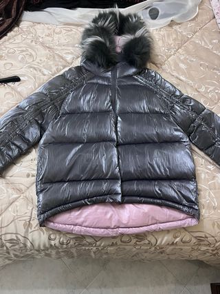 Giubbotto bomber double face grigio/rosa