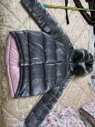 Giubbotto bomber double face grigio/rosa