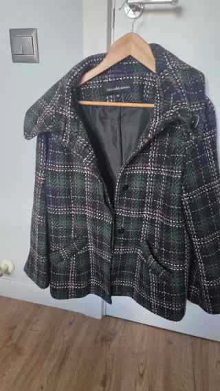 Abrigo cuadros New sales woman talla 44