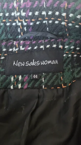 Abrigo cuadros New sales woman talla 44