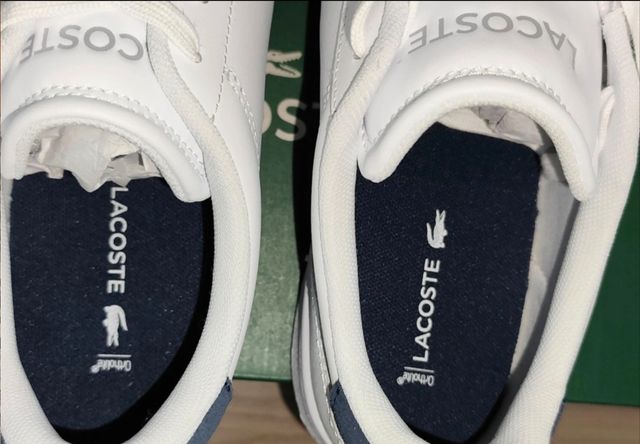 Zapatillas Lacoste Hombre Blancas y Azul